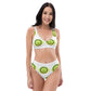 Canna Leaf White Eco High-Waisted Bikini